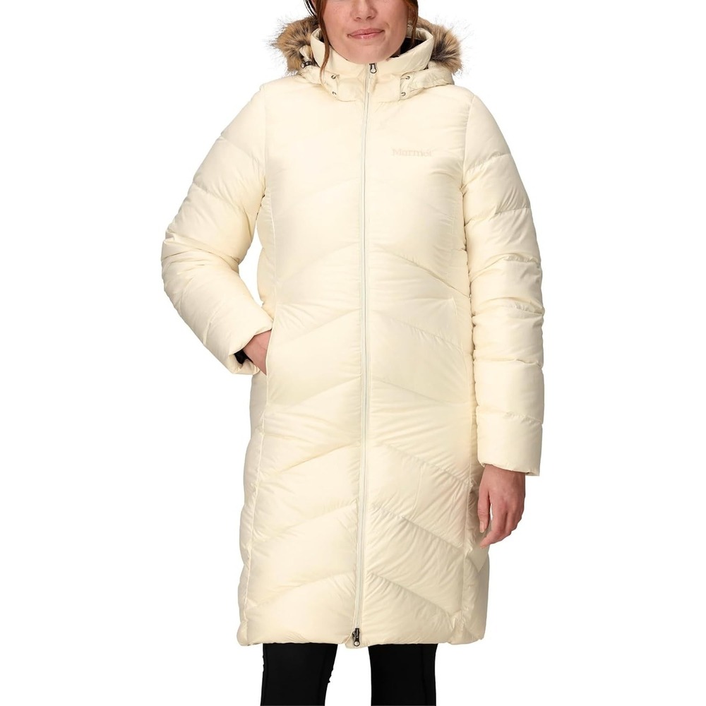 MARMOT Women's Montreaux Full Length Down Puffer Coat, Papyrus, Size M